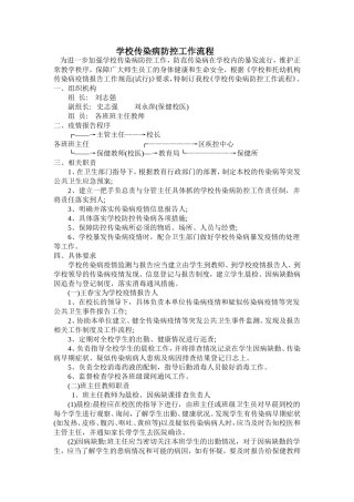 学校传染病防控工作流程