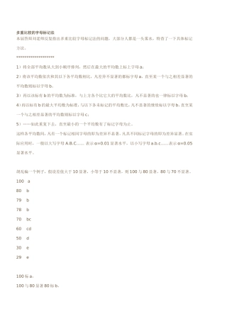 多重比较的字母标记法