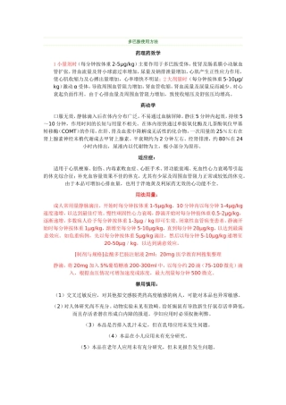 多巴胺使用方法