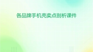 各品牌手机壳卖点剖析课件