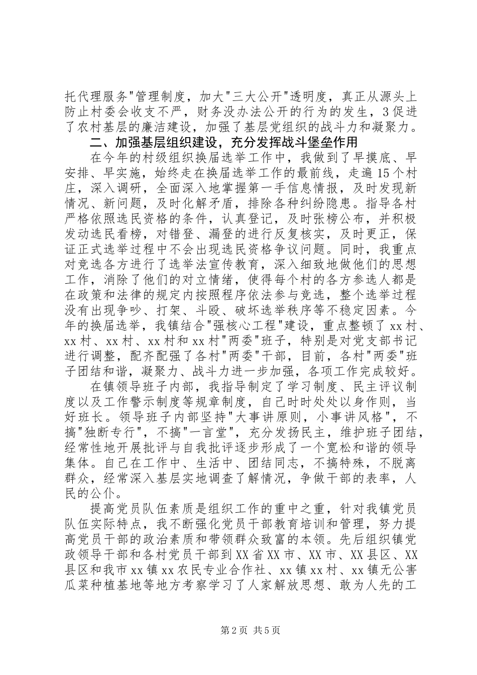 乡镇党委书记述职报告20XX年字_第2页
