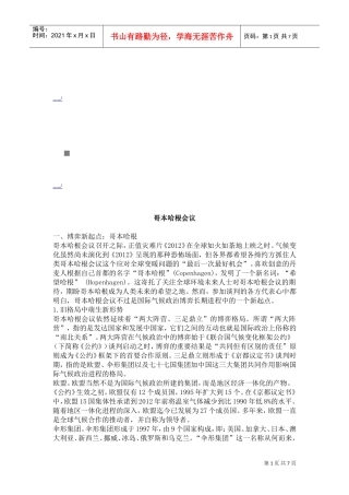 哥本哈根会议介绍