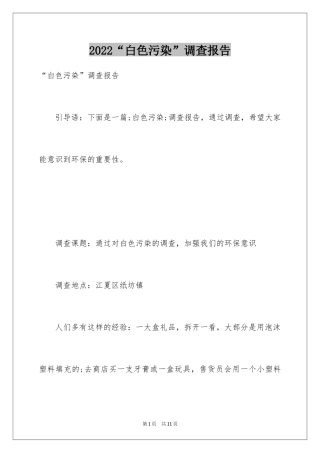 2024“白色污染”调查报告