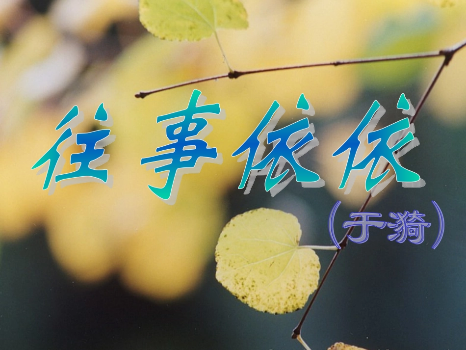 往事依依正式课件_第1页