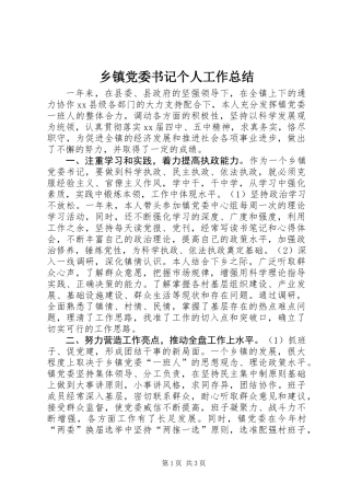 乡镇党委书记个人工作总结 (2)