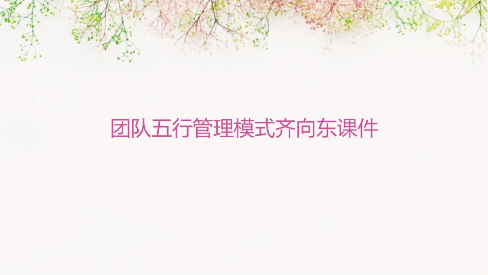 团队五行管理模式齐向东课件_第1页