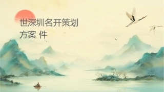 世联深圳名盘开盘策划方案课件