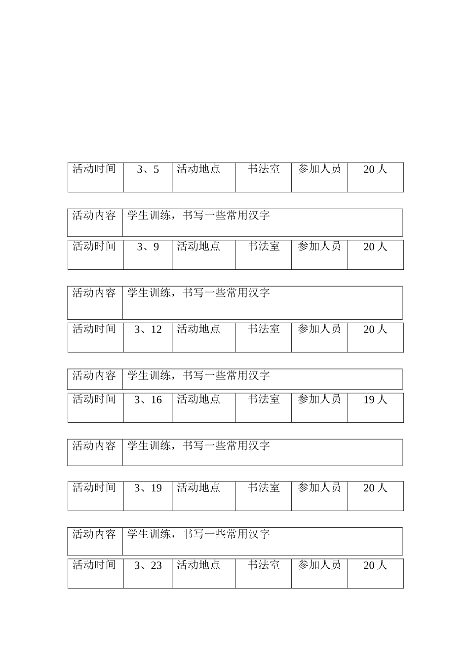 枣庄镇中心小学书法室活动记录_第3页