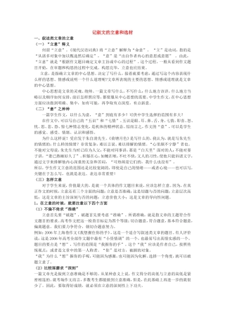 记叙文的立意和选材