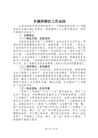 乡镇供销社工作总结