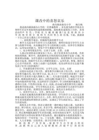 杨白杨课改中的喜怒哀乐