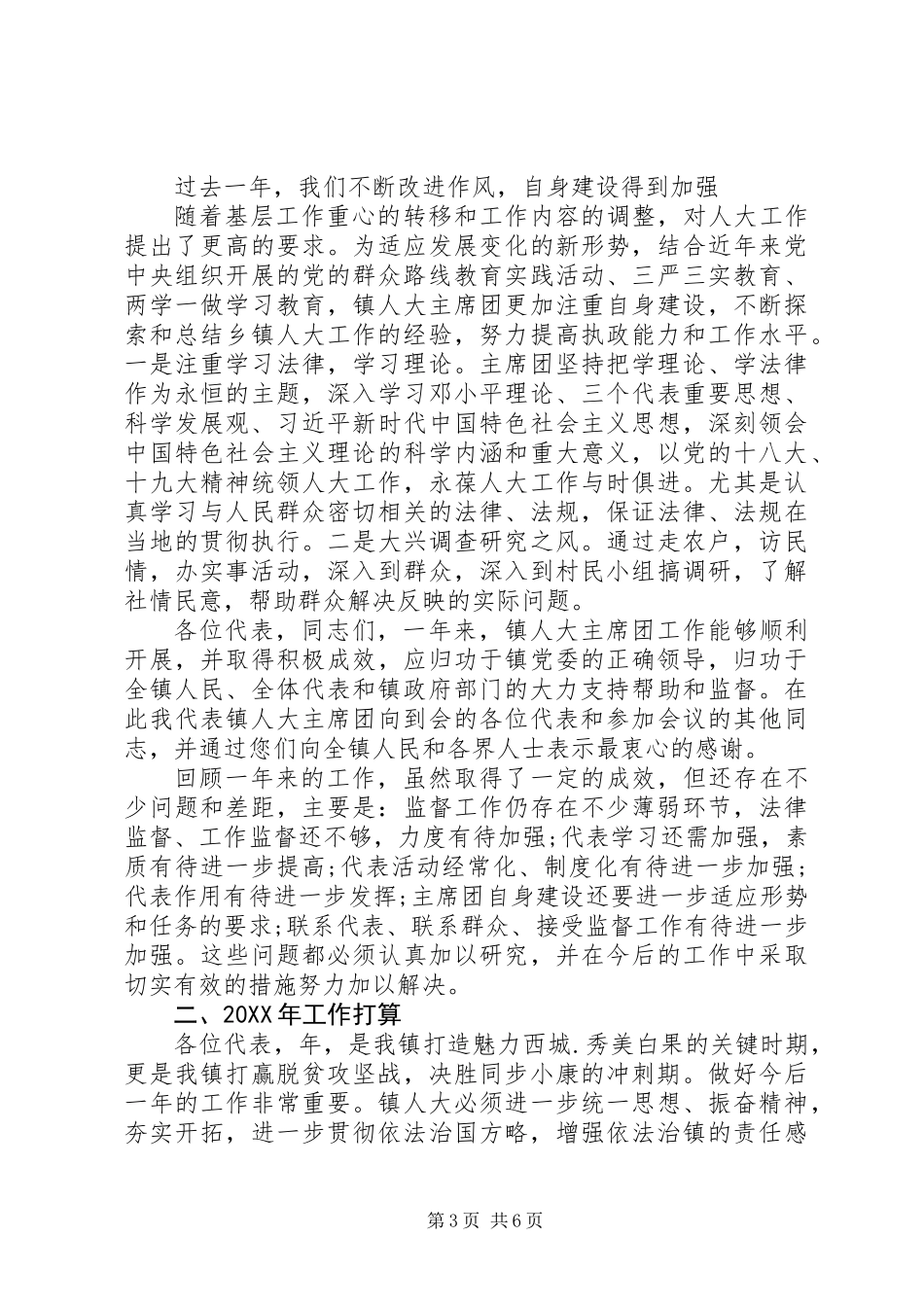 乡镇人大工作报告XX年_第3页