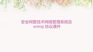 安全网管技术网络管理系统及SNMP协议课件
