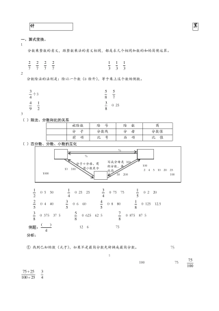 六年级数学易考易错题集锦 