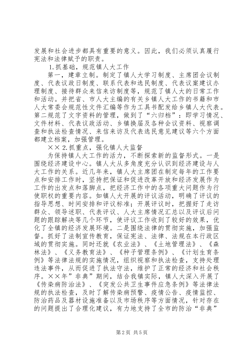 乡镇人大主席讲话_第2页