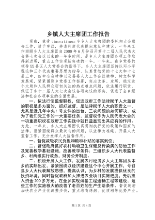乡镇人大主席团工作报告 (2)