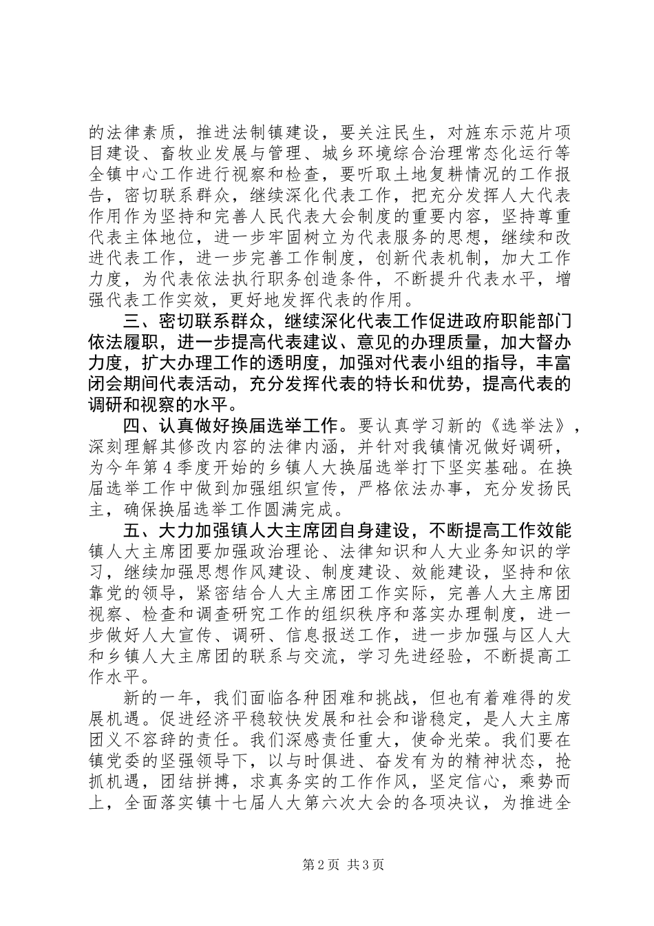 乡镇人大主席团工作计划_第2页