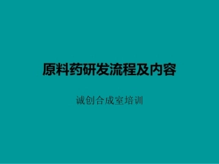 原料药研发流程