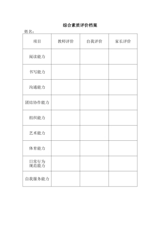综合素质评价档案 (2)