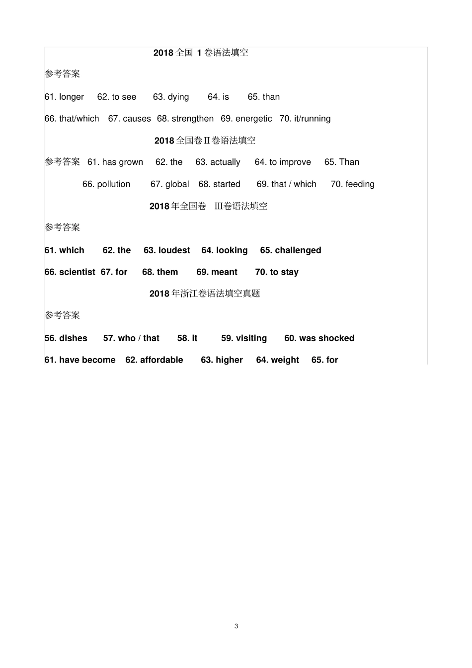2018高考真题英语-全国1卷语法填空_第3页