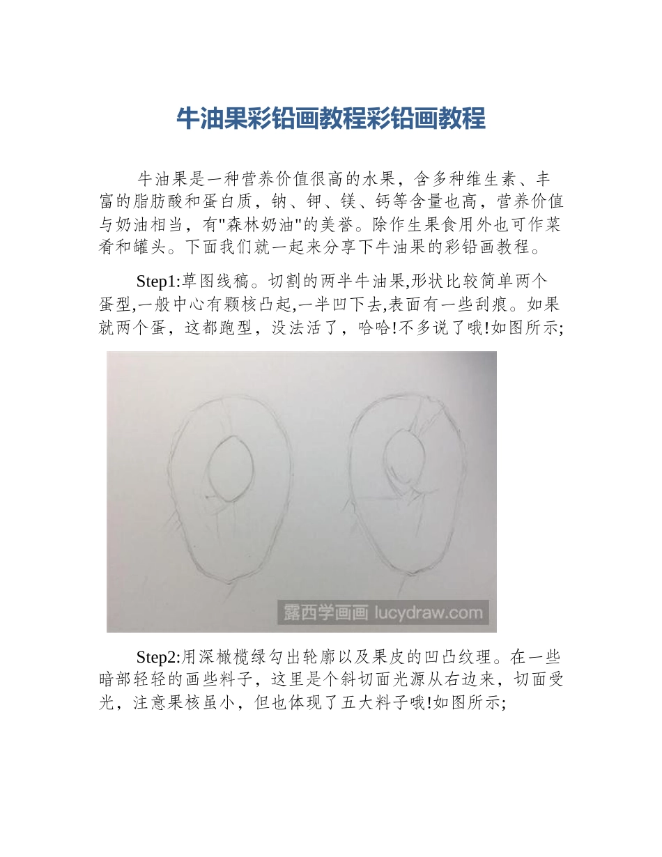 牛油果彩铅画教程彩铅画教程_第1页