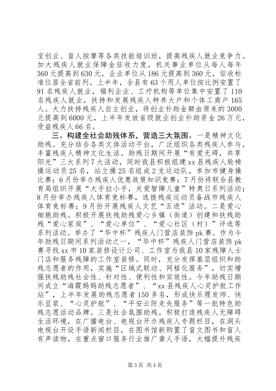 乡镇上半年残疾人工作总结_第3页