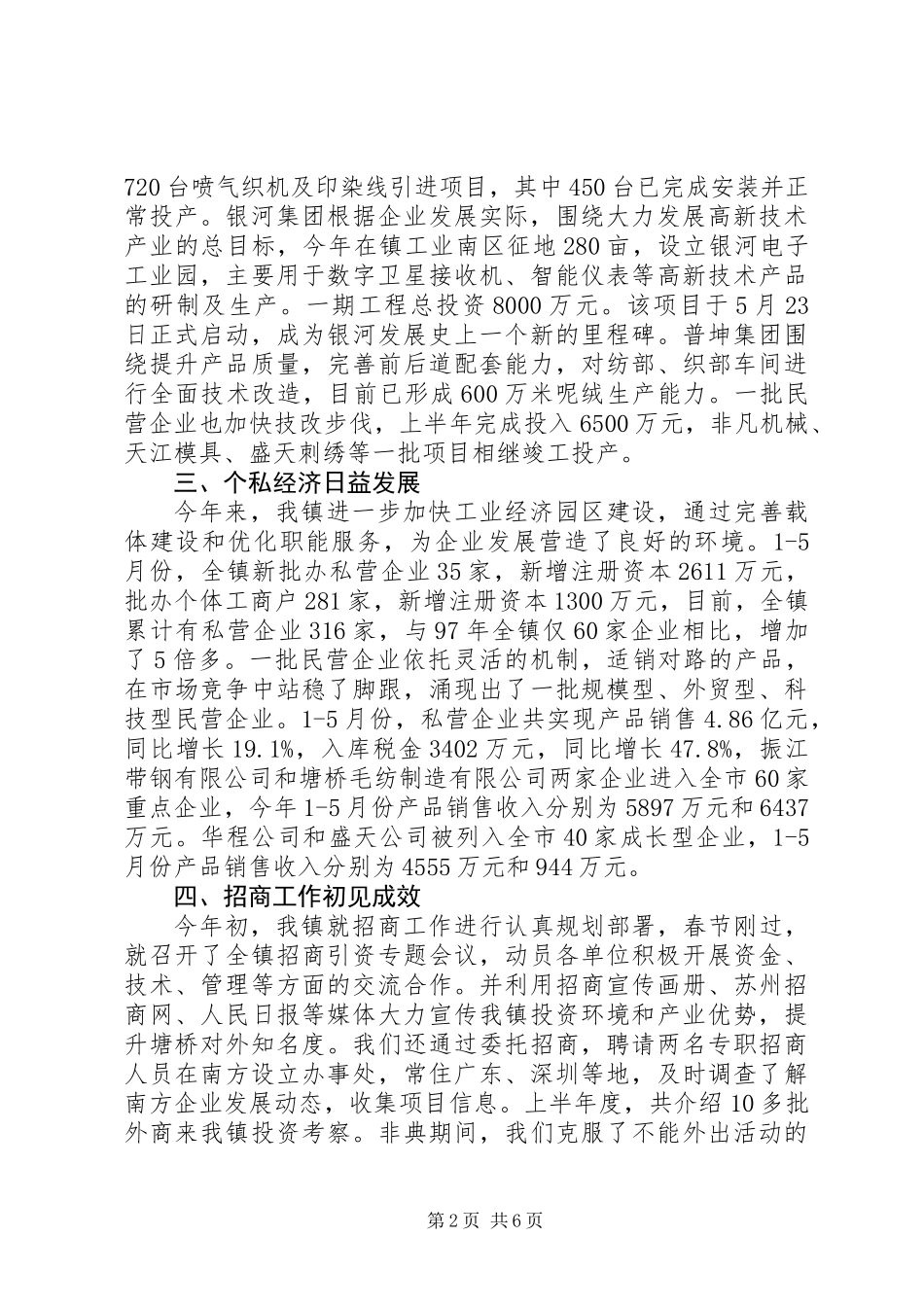 乡镇上半年度经济工作总结_第2页