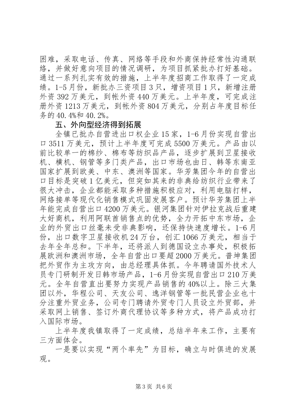 乡镇上半年度经济工作总结_第3页