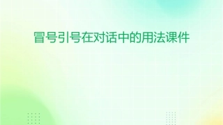 冒号引号在对话中的用法课件