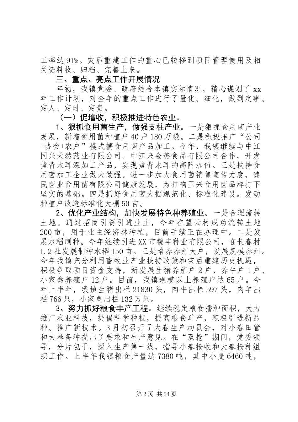 乡镇上半年工作总结及下半年工作打算(精选多篇)_第2页