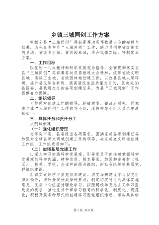 乡镇三城同创工作方案