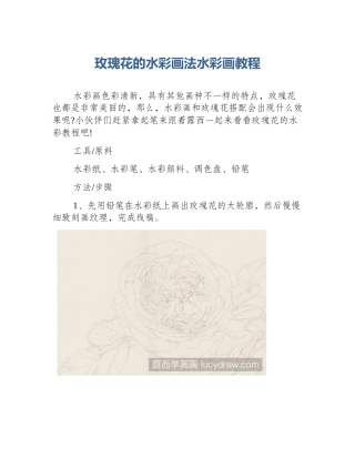 玫瑰花的水彩画法水彩画教程