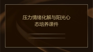 压力情绪化解与阳光心态培养课件