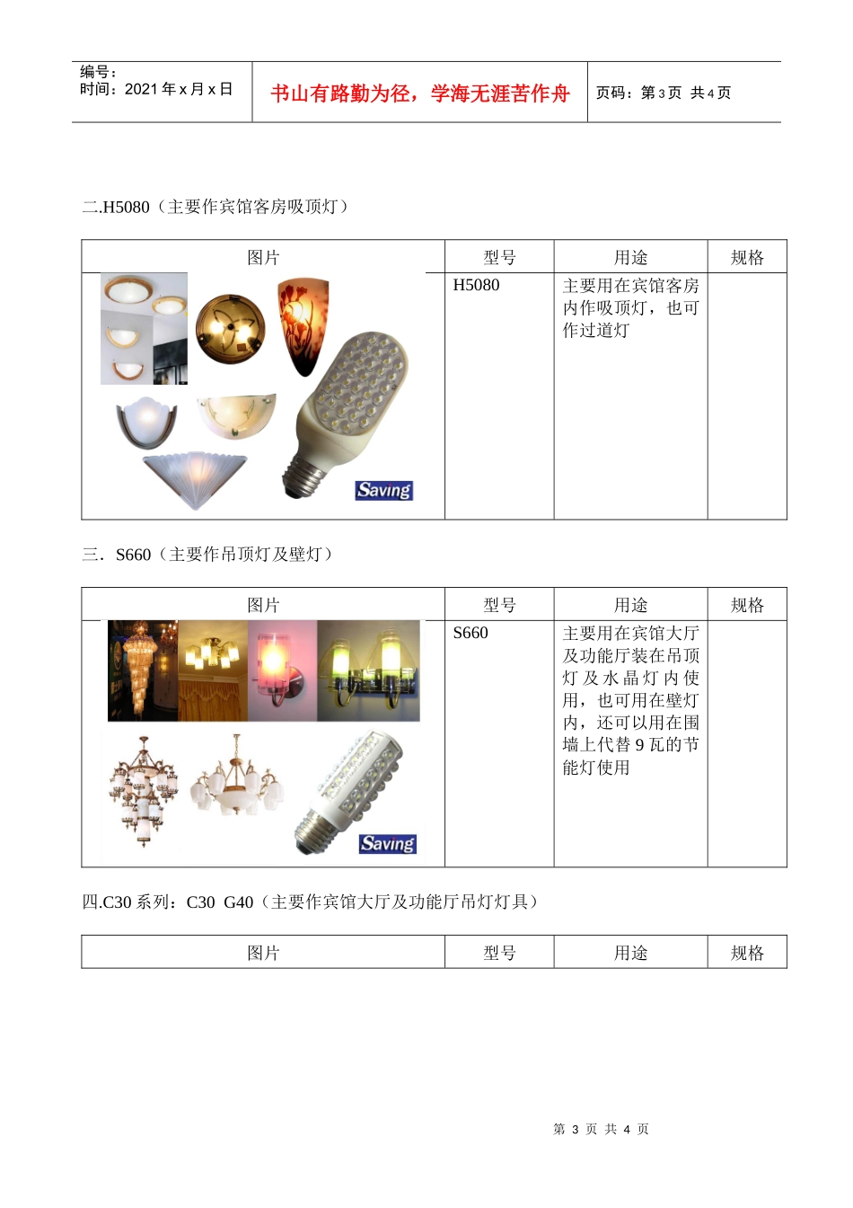 宾馆使用led灯具策划书_第3页