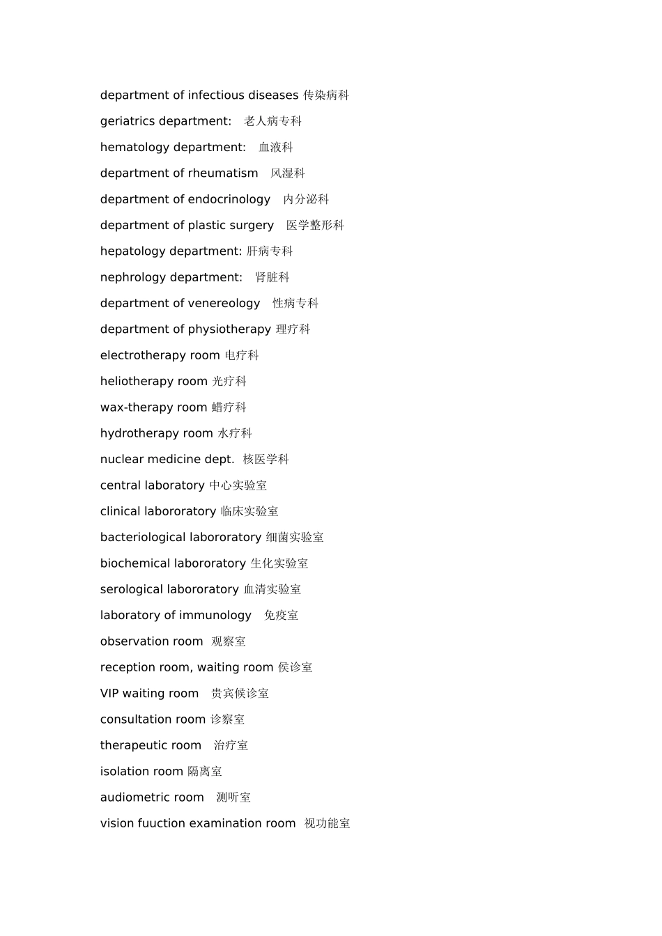 医院科室及眼科类的相关翻译_第2页