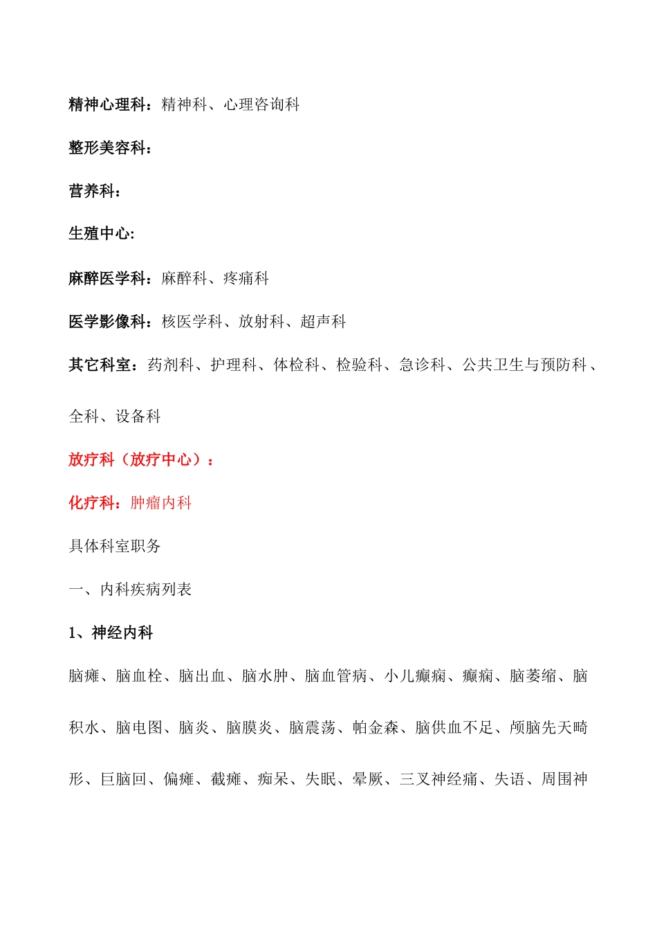 医院科室分类(最全)_第2页