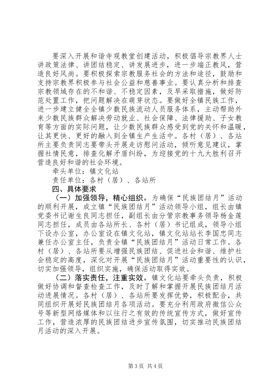 乡镇XX年民族团结月活动方案_第3页