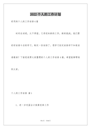2024个人的工作计划