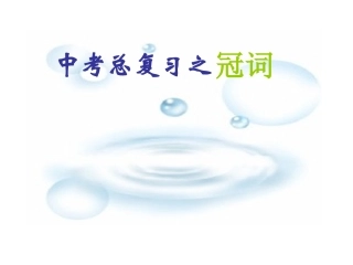 中考冠词复习