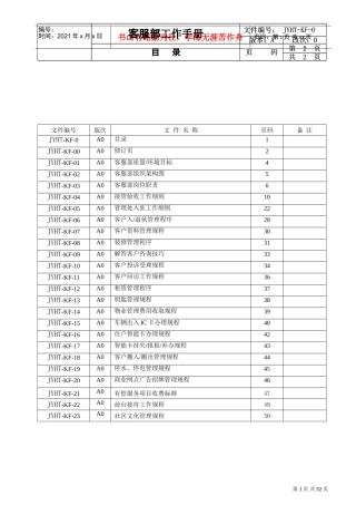 物业客服部ISO精品工作手册