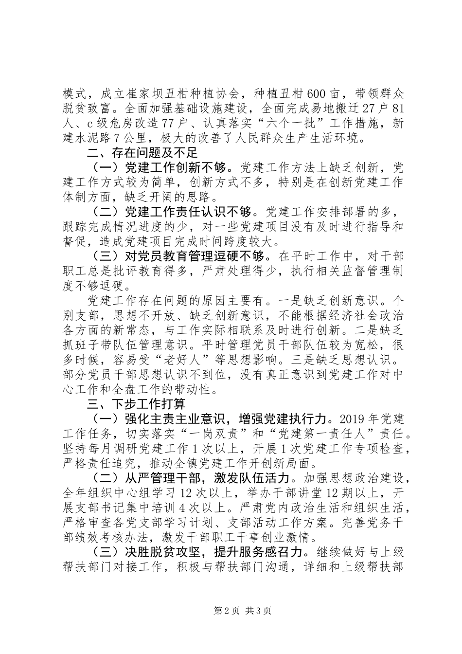 乡镇XX年度党建工作总结及下步工作打算_第2页