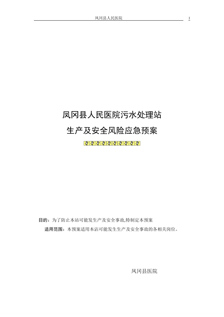 医院污水处理站风险应急预案_第1页