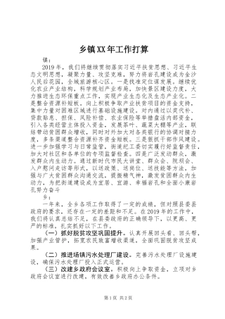 乡镇XX年工作打算 (2)