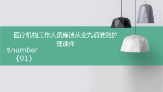 医疗机构工作人员廉洁从业九项准则护理课件