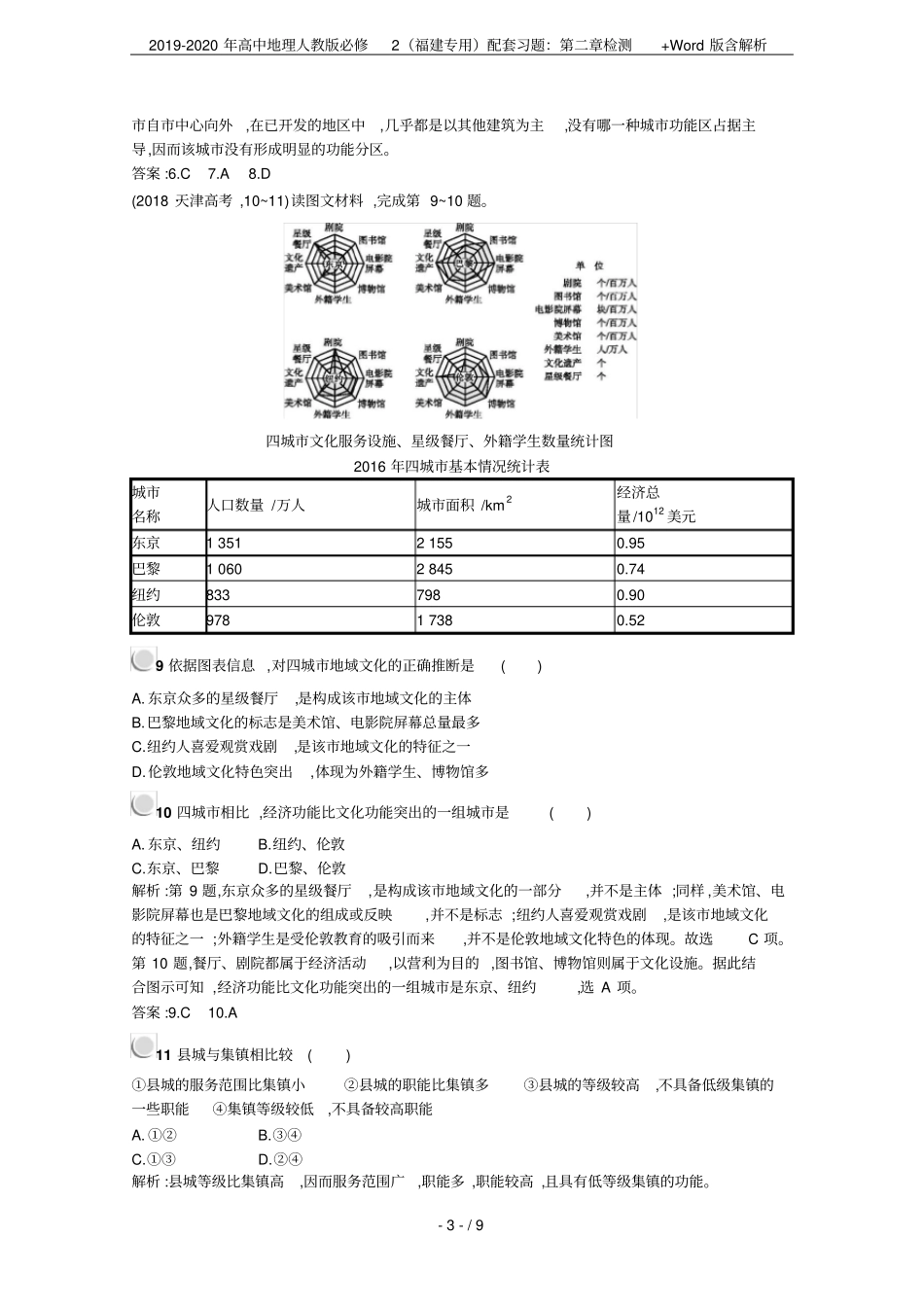 2019-2020年高中地理人教版必修2福建专用配套习题：检测+版含解析_第3页