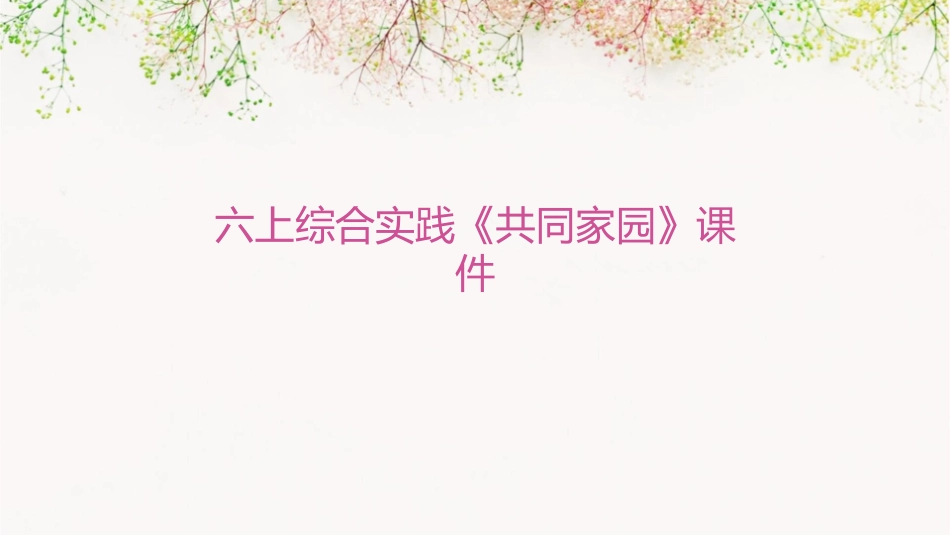六上综合实践《共同家园》课件_第1页