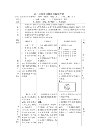 高二年级篮球技战术教学教案