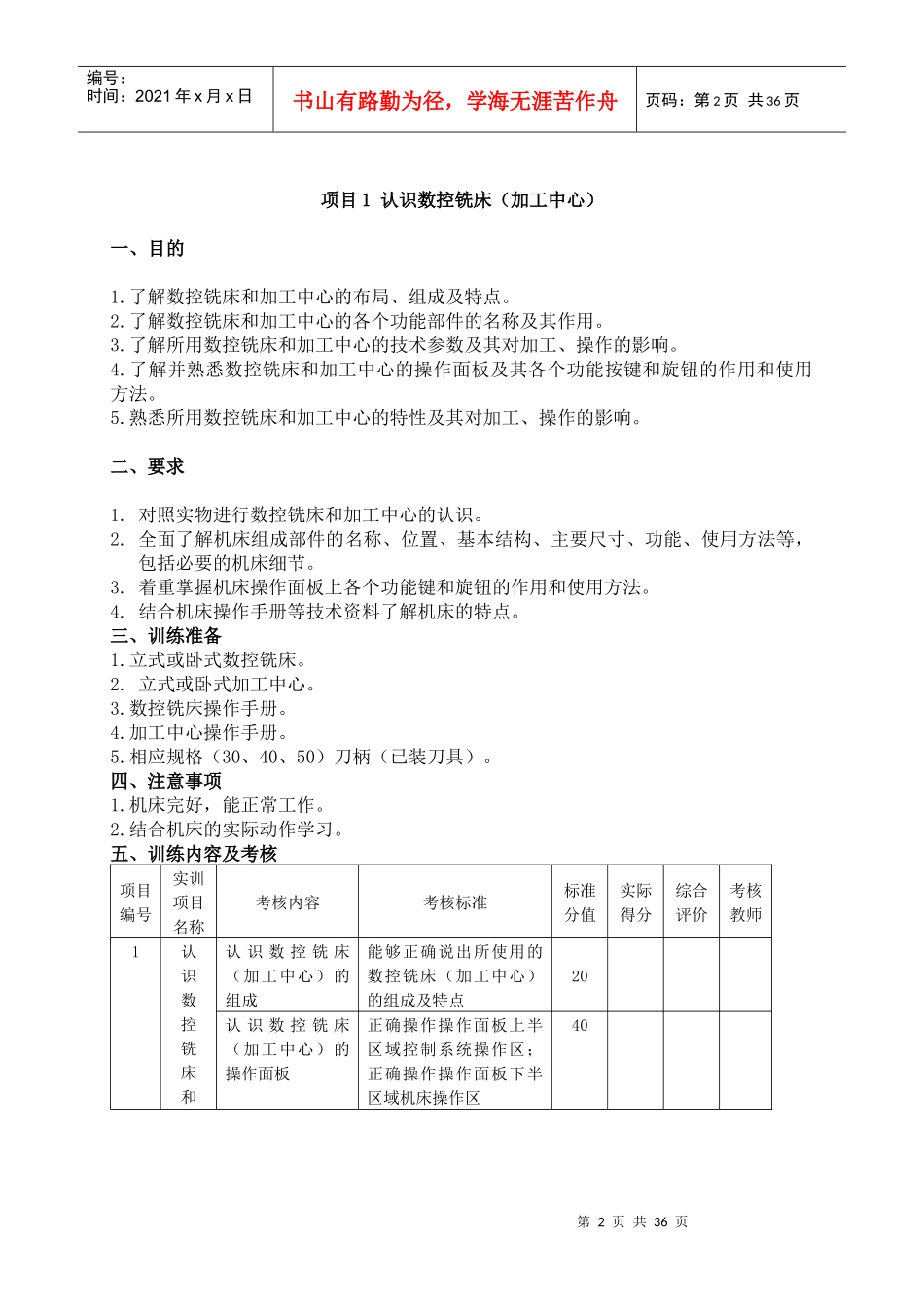 数控铣削模块教案_第2页