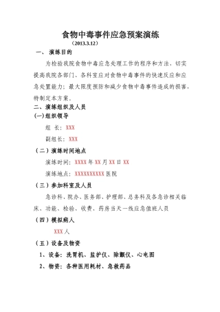 医院应急演练(食物中毒)