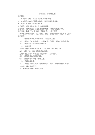 中班语言声音哪里来